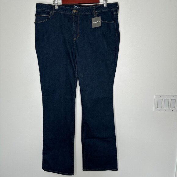 Eddie Bauer Slightly Curvy Mid Rise Bootcut Jeans Size 20 Stretch - Picture 1 of 11